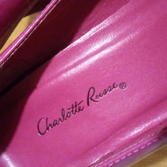 CHARLOTTE RUSSE CLOSED TOE POINTY PUMPS DARK PINK SIZE 9 APPROXIMATELY 4" HEEL - Picture 6 of 6